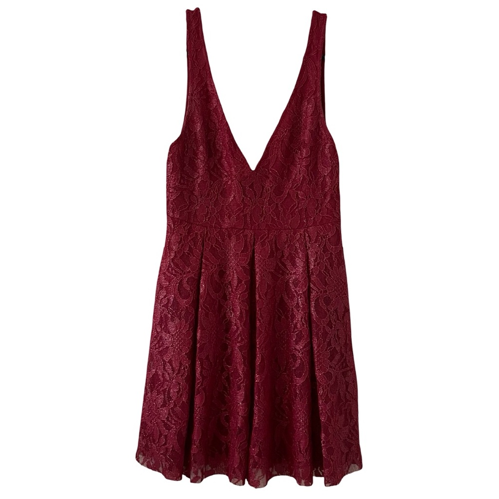 Free People Burgundy Lace Dress